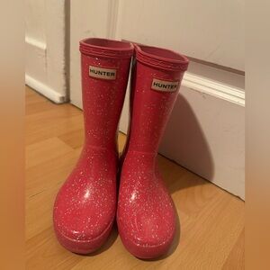 Hunter Girls Sparkly Pink Rain Boots